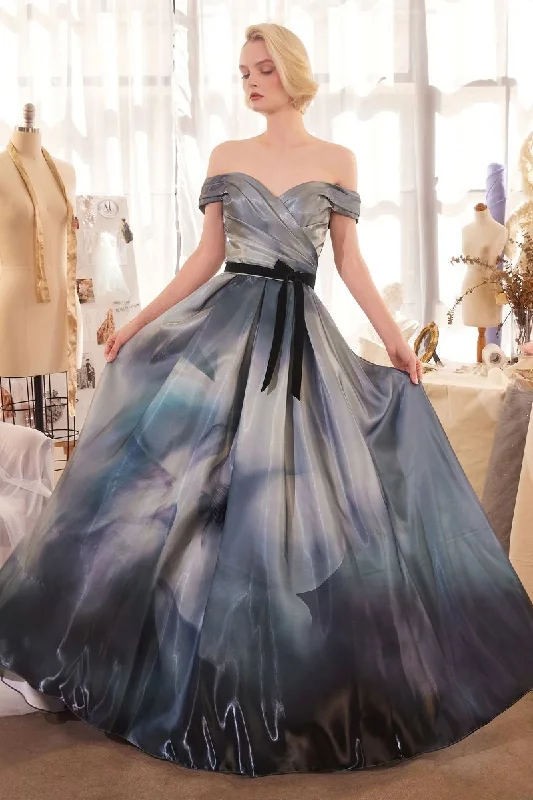 Early Access Andrea & Leo A1431 Long Formal Ball Gown Printed Prom Dress