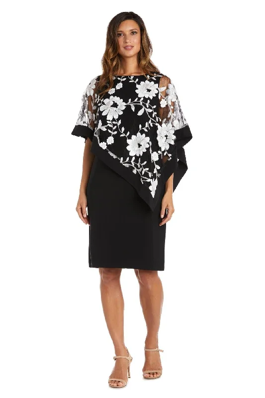 Lowest Price R&M Richards 2722P Short Petite Poncho Set Dress Sale