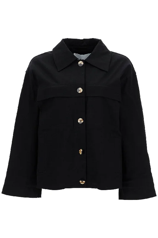 Limited Edition Ganni Women's Checked Canvas Jacket With Textu Pattern