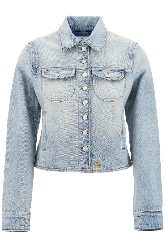 Price Buster Courreges Women's blue Trucker Jacket For