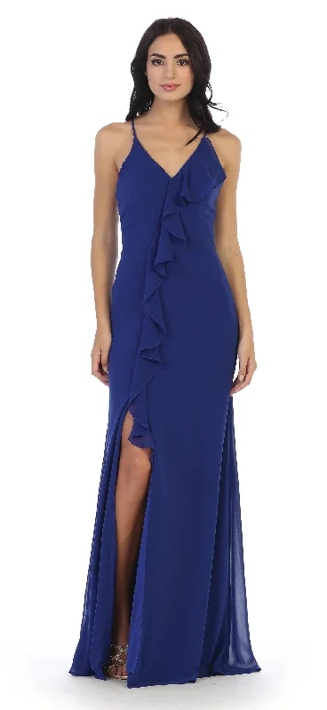 Price Cut Long Formal Ruffled Chiffon Bridesmaids Dress