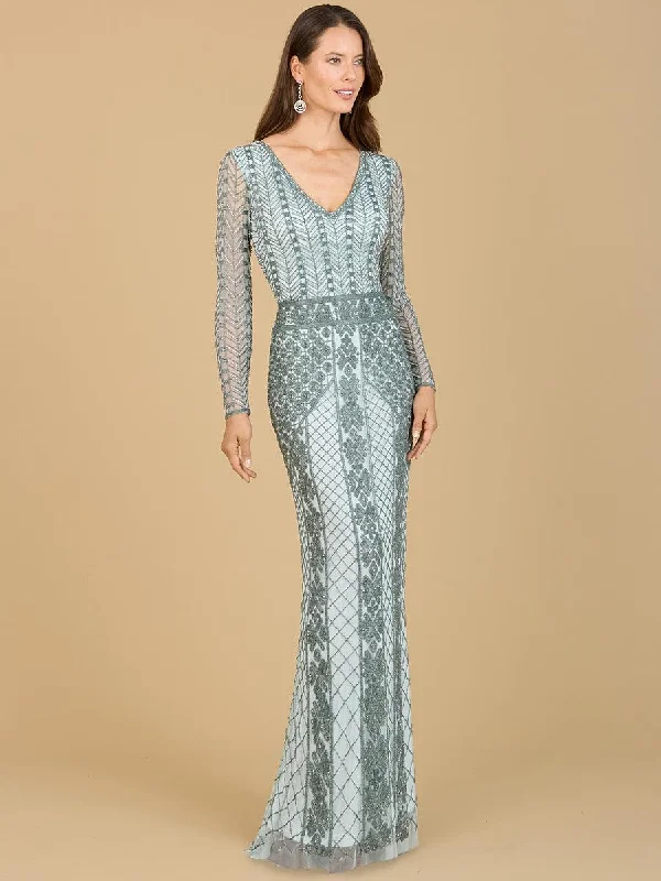 Buy More, Save More Lara Dresses 29365 Long Sleeve Beaded Evening Gown