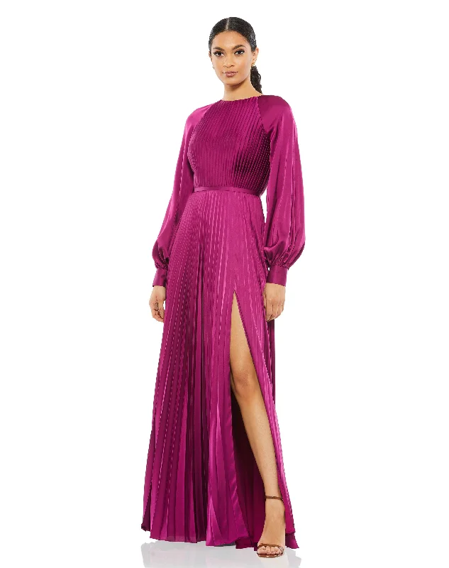 Discount Deals Mac Duggal 26590 Long Sleeve Formal Pleated Dress