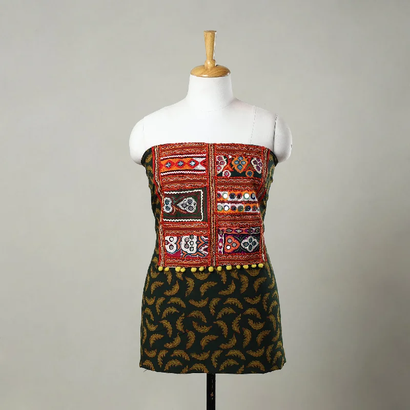 Act Now Green - Kutch Embroidery Cotton Akola Kurta Material (3m) 09