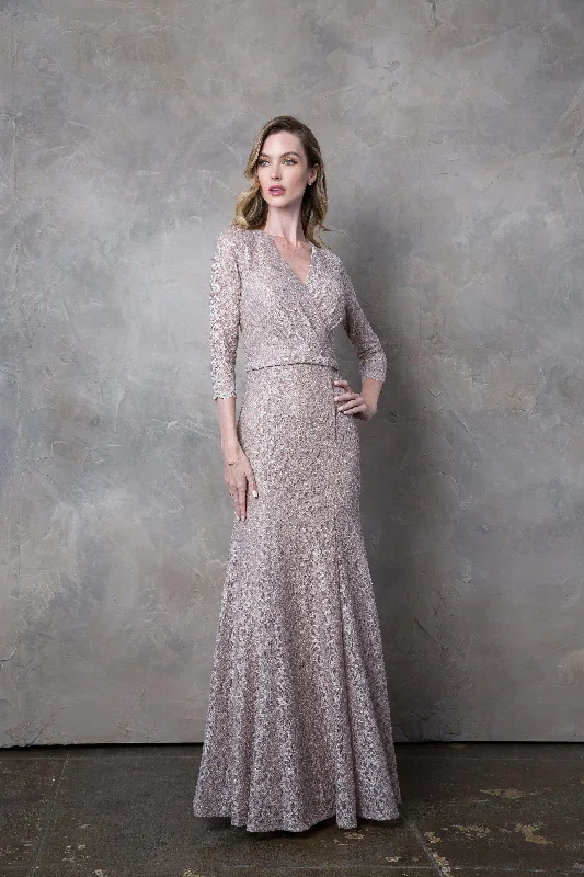 Exclusive Access Long 3/4 Sleeve Mother of the Bride Lace Dress Sale