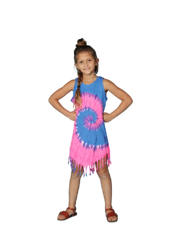 Clearance Event Tie-dyed dress with fringe bottom