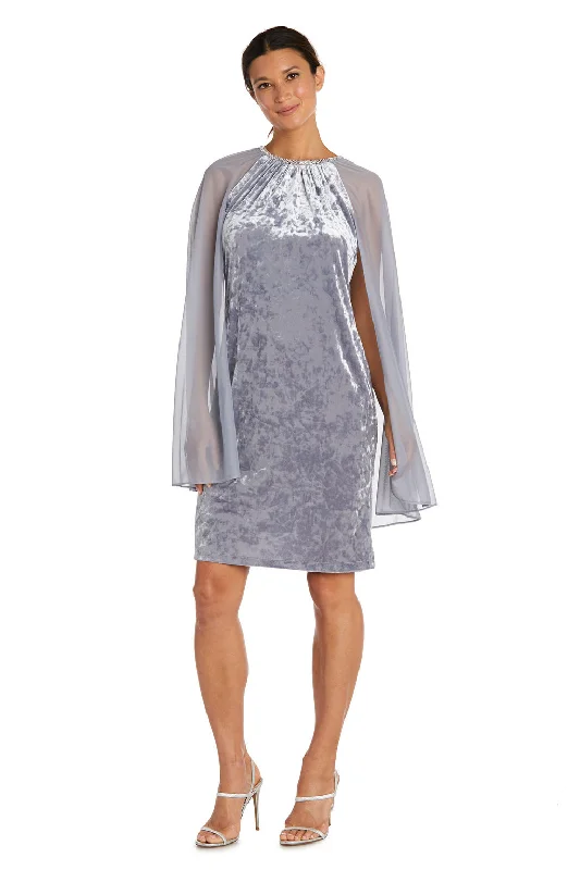 Limited Time Offer R&M Richards 2663 Short Cocktail Mother of the Bride Cape Dress