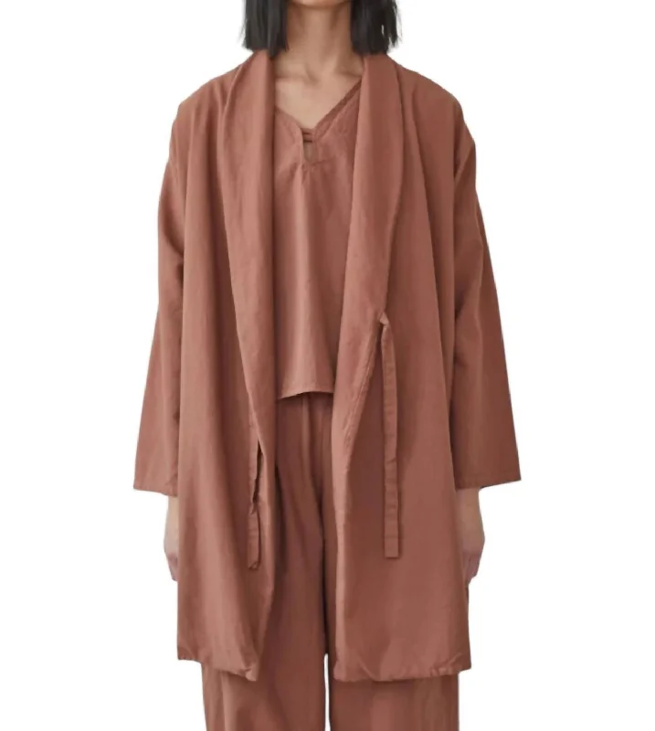 Daily Specials Twill Tie Trench Coat In Clay