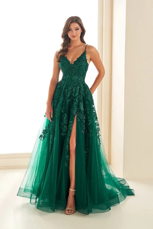 Value Deals Ellie Wilde EW36206 A Line Long Formal Slit Prom Evening Dress