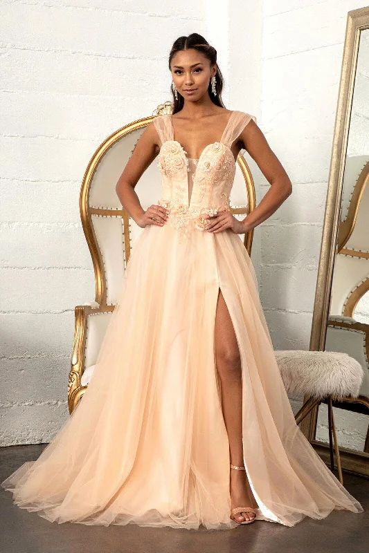 Act Fast Prom Long Formal Mesh Evening Dress