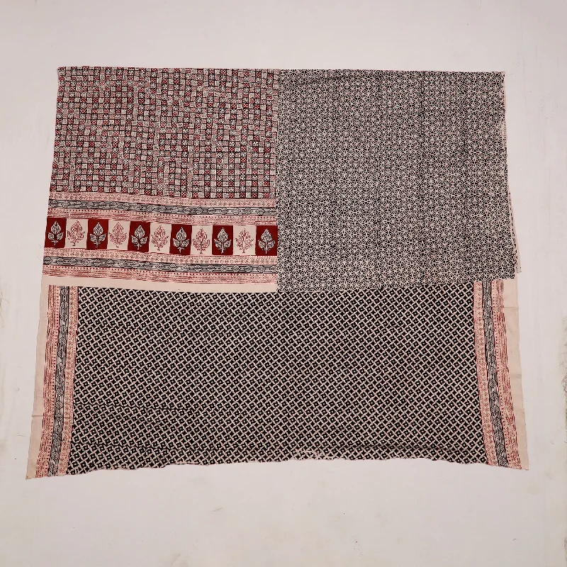 Fantastic Offers Black - Natural Dyed Cotton Bagh Print Kurta Material (2.2 m) 05