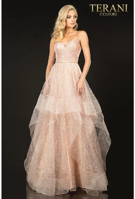 Major Savings Terani Couture 2011P1213 Long Tulle Prom Dress Sale