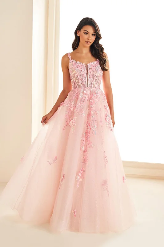 Extra Discounts Ellie Wilde EW36213 A Line Long Formal Floral Corset Prom Dress