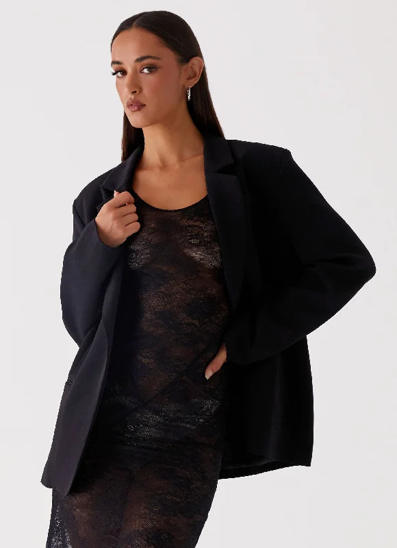 Anniversary Sale Into The Dark Oversized Blazer - Black