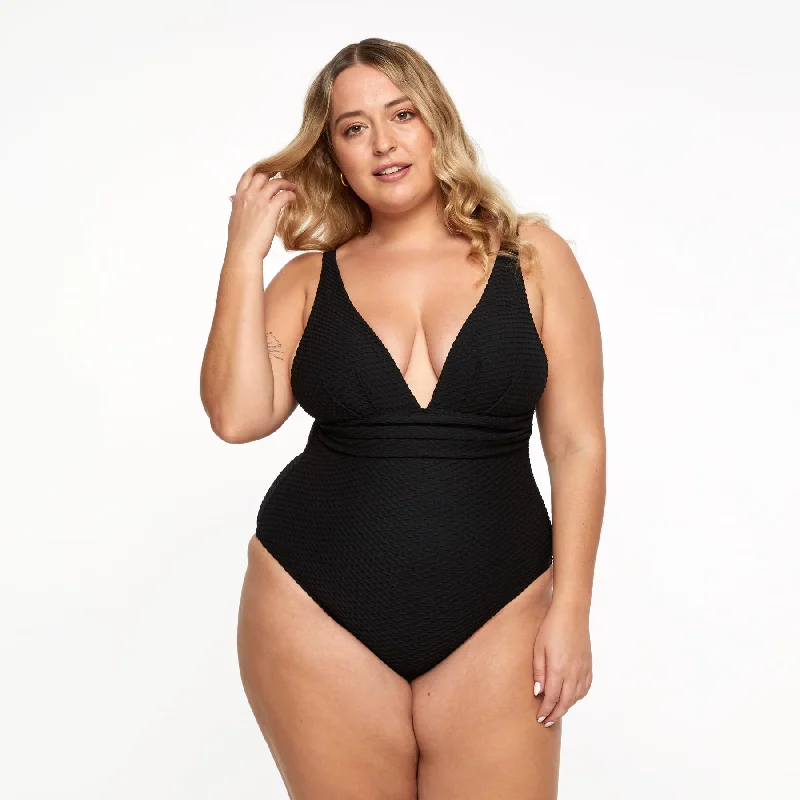 Can't Be Beat Gwen One Piece - Black Waffle