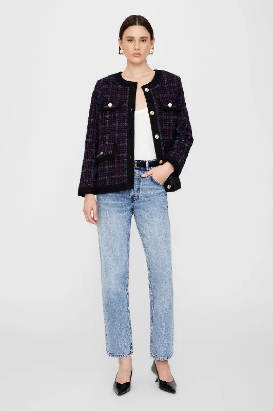 Great Deals Lydia Jacket - Blue And Red Tweed