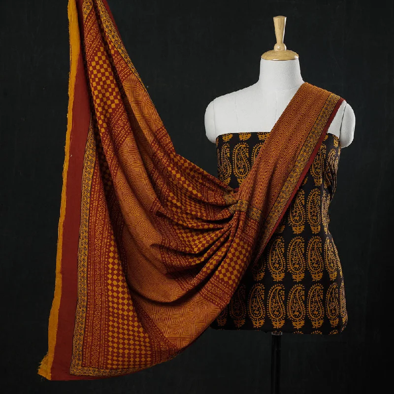 Referral Discount Black - 3pc Natural Dyed Cotton Bagh Print Suit Material Set
