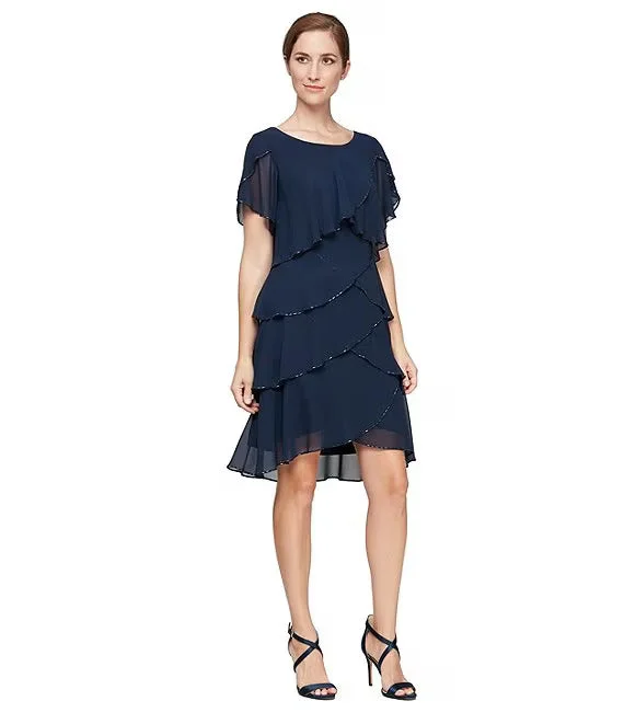 Limited Time Discount SL Fashions 9170656 Beaded Trim Short Cocktail Dress