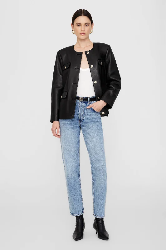 Hurry In Lydia Jacket - Black Leather