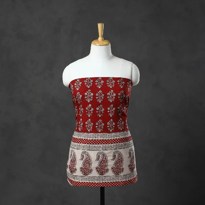 Warehouse Sale Red - Natural Dyed Cotton Bagh Print Kurta Material (2.2m) 17