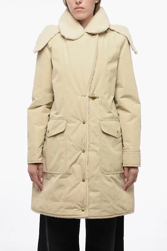 Bargain Prices Fay Pile-Borg Paded Parka with Hanger Detail