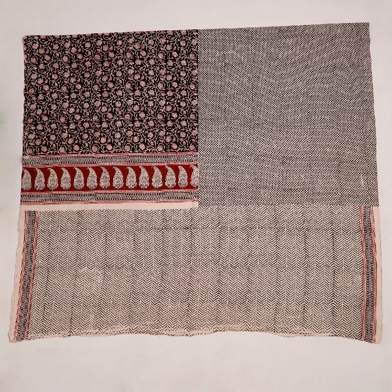New Deals Black  - Natural Dyed Cotton Bagh Print Kurta Material (2.25 m) 02