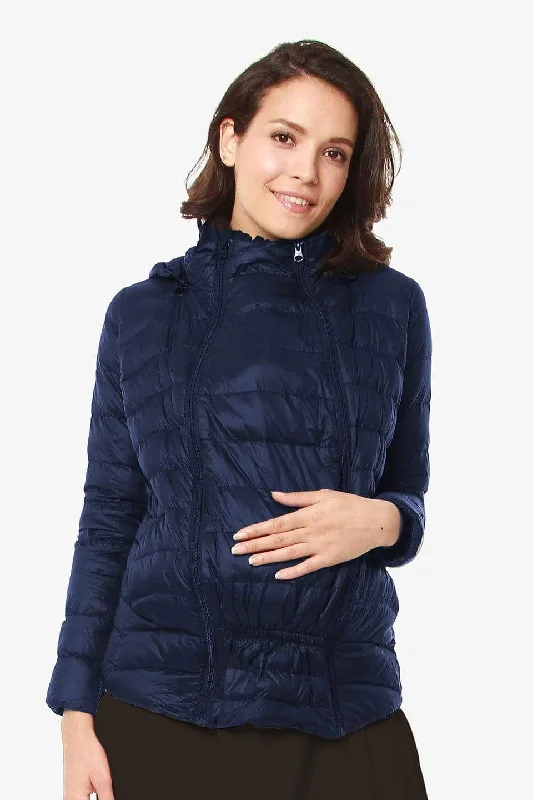 Time-Limited Offer Belle Hooded Down-Filled Maternity Jacket Navy