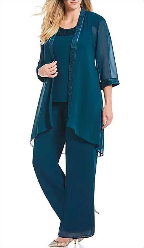 Limited Stock Rich Teal 18W Le Bos Formal Pantsuit Sale