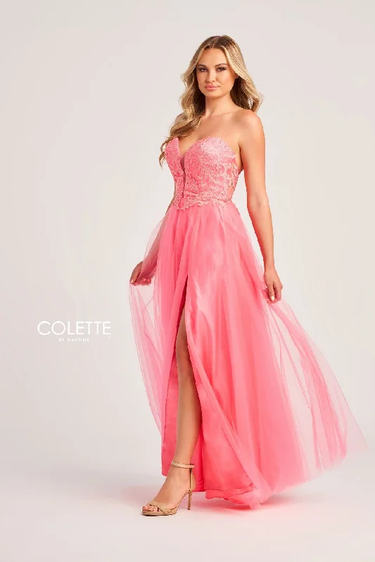 Limited Time Offer Colette CL5132 Long Formal Stone Accent Prom Dress