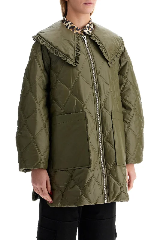 Unbeatable Prices Ganni Lightweight Down Jacket With Oversized Collar
