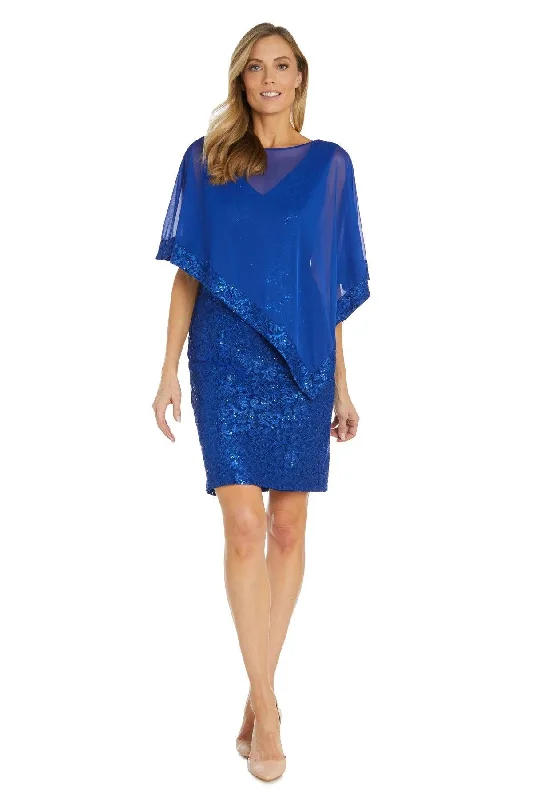 Savings Alert R&M Richards 2857P Short Petite Lace Poncho Cocktail Dress