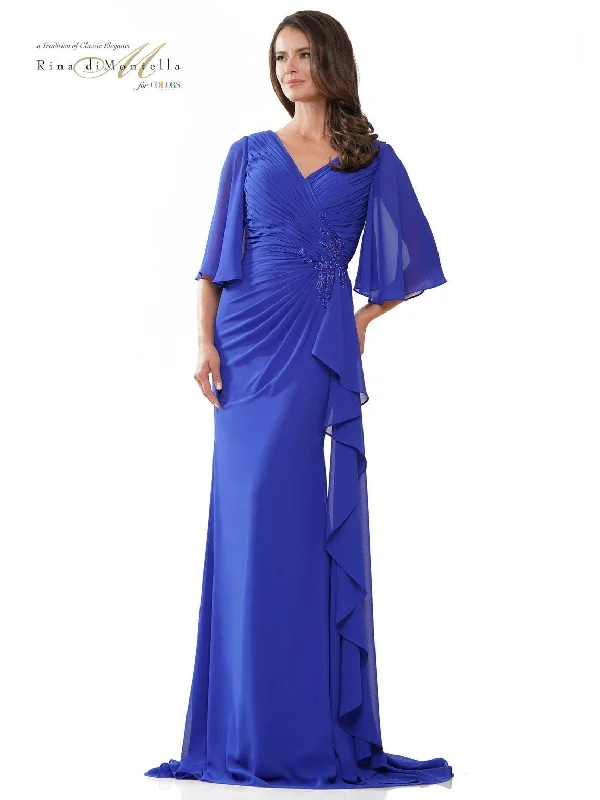 Limited Edition Rina di Montella RD2935 Long Mother of the Bride chiffon Dress