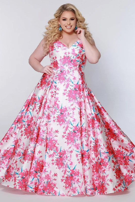 Deal Dash Sydneys Closet CE2207 Long Formal Plus Size Floral Dress