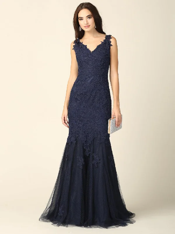 Instant Discount Prom Long Sleeveless Formal Fitted Lace Dress