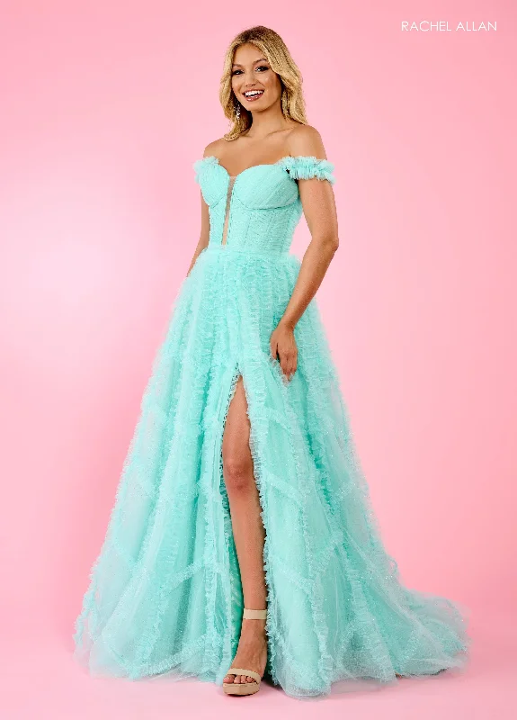 YEAR-End Clearance Rachel Allan 70555 Prom Long Formal Glitter Ball Gown