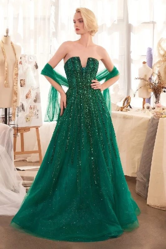 Price Buster Andrea & Leo A1369 Long Fitted Ombre Beaded Formal Prom Dress