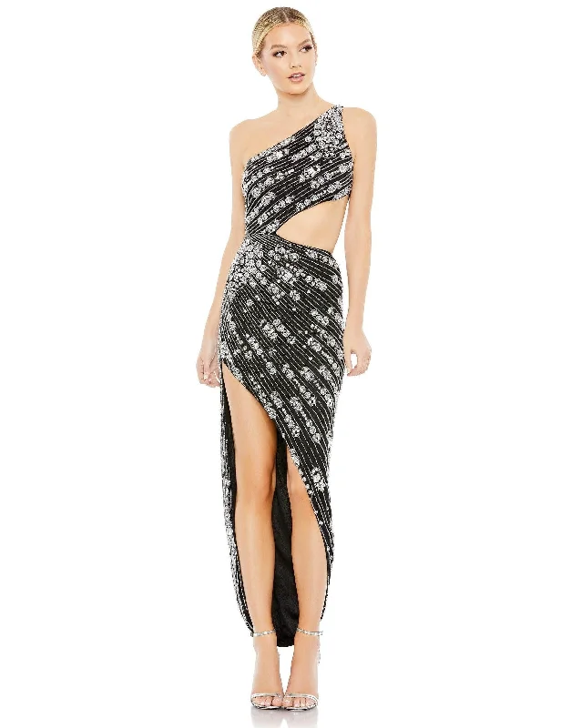 Closeout Mac Duggal 10880 Prom High Low One Shoulder Dress