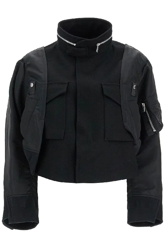 While Supplies Last Sacai Women's Boxy Wool And Nylon Jacket