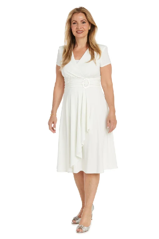 Exclusive Savings R&M Richards 1709 Short Mother of the Bride Cocktail Knee Length Dress