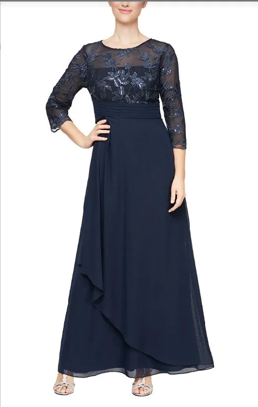 Crazy Savings Alex Evenings 81171348 Long 3/4 Sleeve Formal Dress