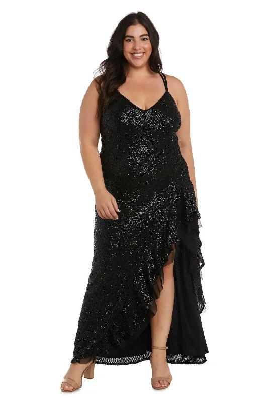 Blowout Deals Morgan & Co 13029WM Plus Size High Low Prom Dress
