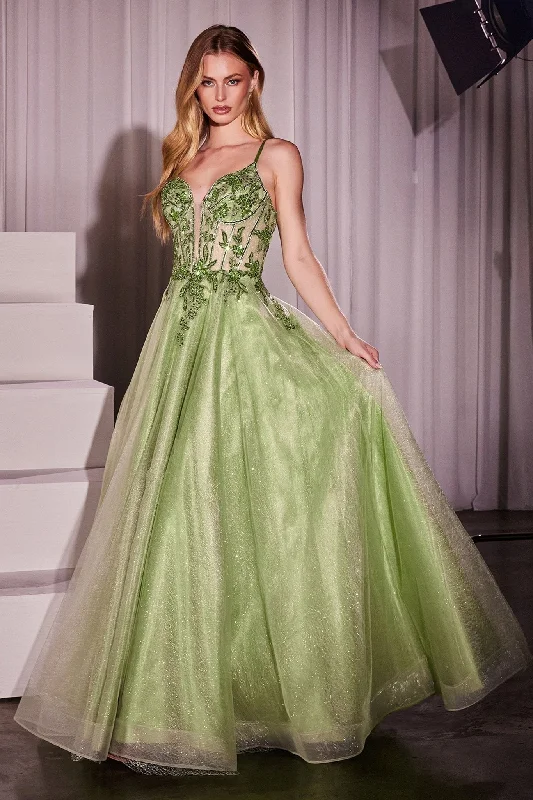 Price Rollback Cinderella Divine CC0881 Prom Long A Line Corset Beaded Formal Dress