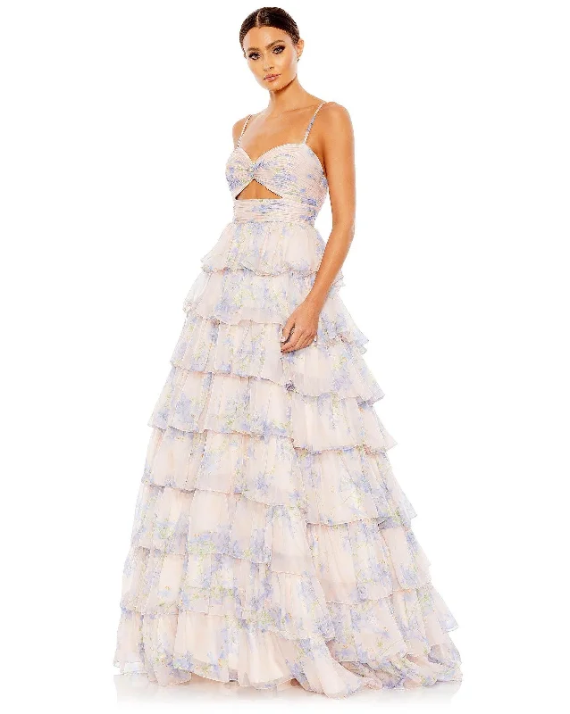 Price Break Mac Duggal 67966 Long Spaghetti Strap Prom Gown