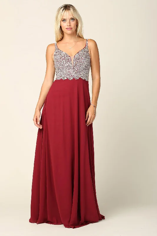 Final Markdown Long Sleeveless Formal Chiffon Dress