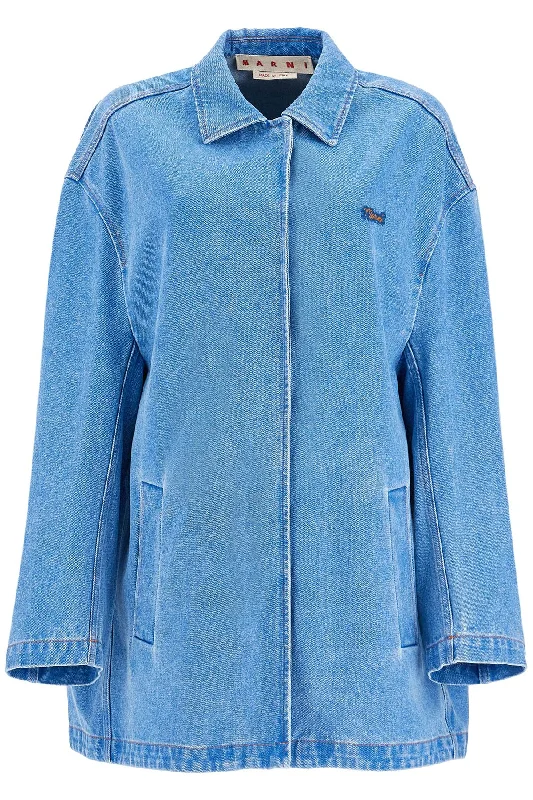 Limited Stock Marni Women's 'Oversized Organic blue Jacket