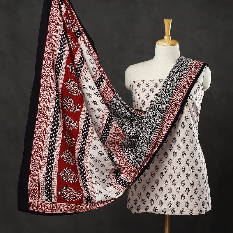 Price Drop Alert Beige - 3pc Bagh Print Cotton Dress Material Set 15
