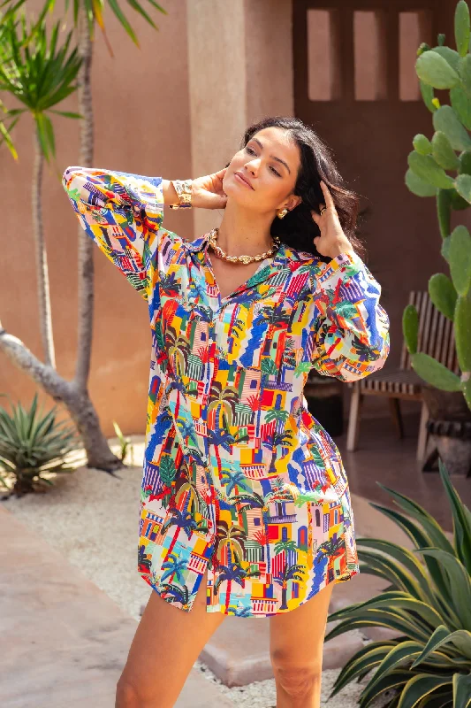 Overstock Sandy Shirt Dress - Havana Day