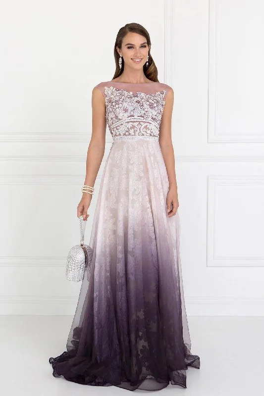 Major Savings Prom Long Cap Sleeve Floral Lace Evening Formal Dress Sale