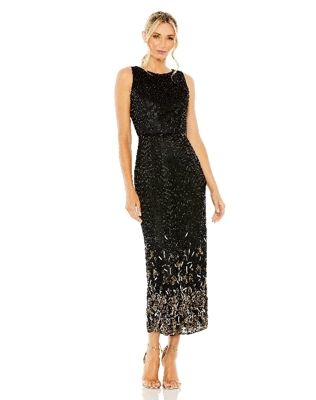 Take Advantage Mac Duggal 5796 Cocktail Tea Length Formal Beaded Dress