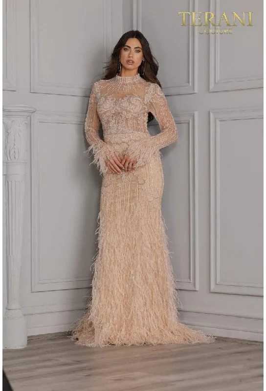 Today’s Deal Terani Couture 2214GL0108 Long Sleeve Formal Dress